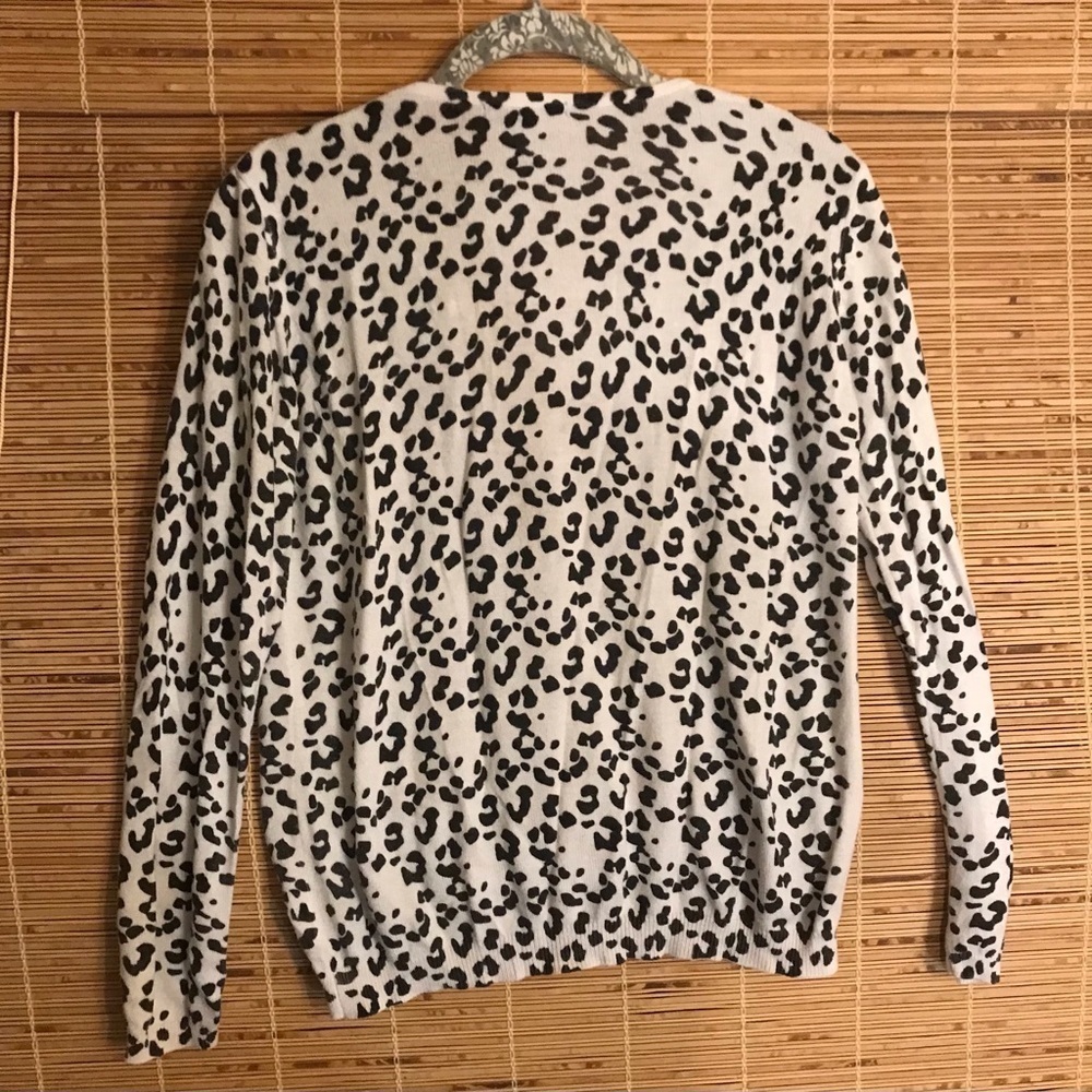 MNG Leopard Cardigan Sweater Animal Print Size Small - Picture 3 of 5